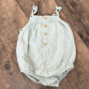 Light Green Button-Up Baby Romper